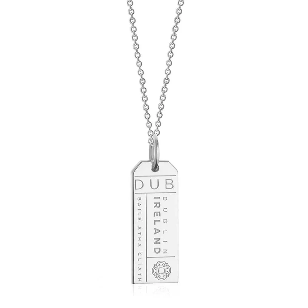 Dublin Ireland DUB Luggage Tag Charm Silver