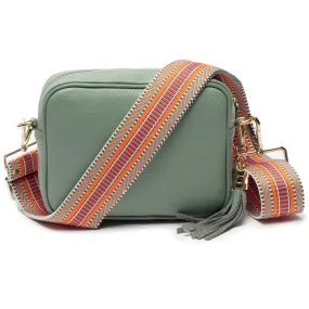 Elie Beaumont Light Sage Leather Crossbody Bag