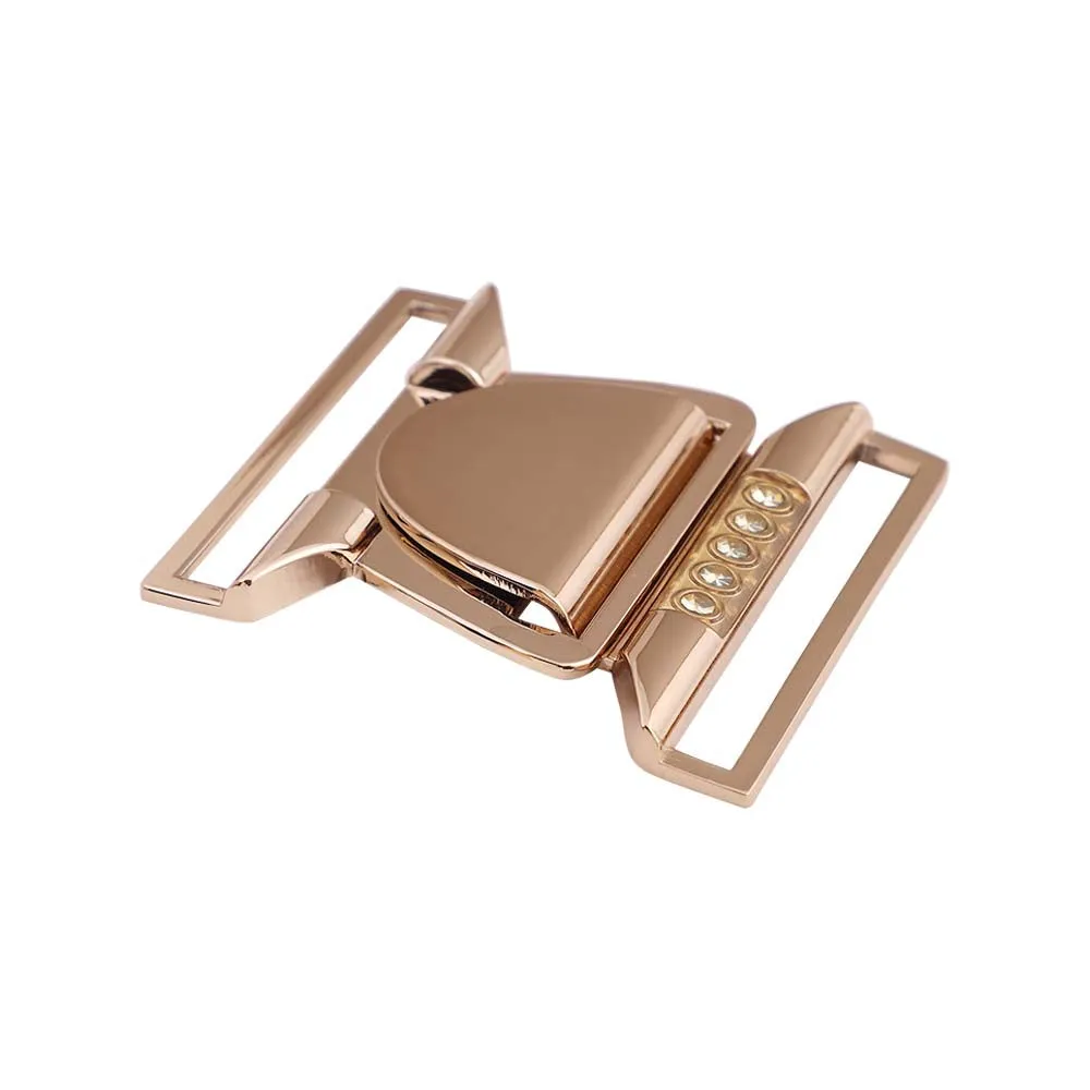 Exquisite Mechanism Shiny Gold Diamond Closure Clasp Belt Buckle