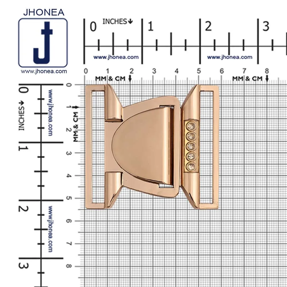 Exquisite Mechanism Shiny Gold Diamond Closure Clasp Belt Buckle