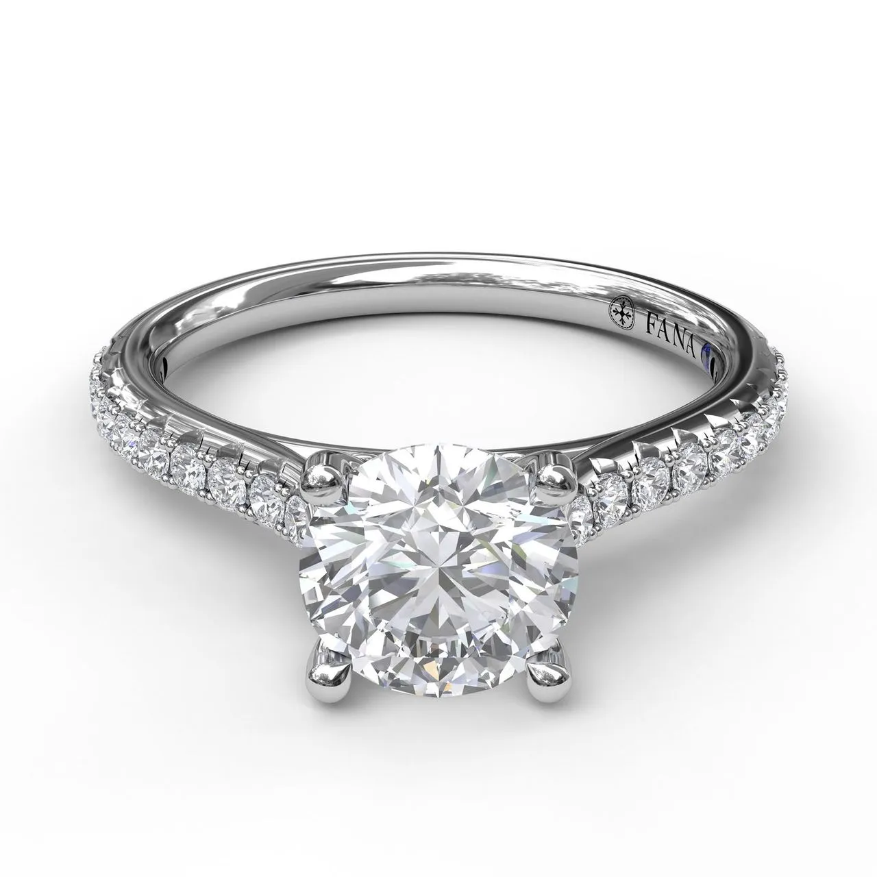 Fana Delicate Classic Engagement Ring with Delicate Side Detail 3818