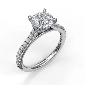 Fana Delicate Classic Engagement Ring with Delicate Side Detail 3818