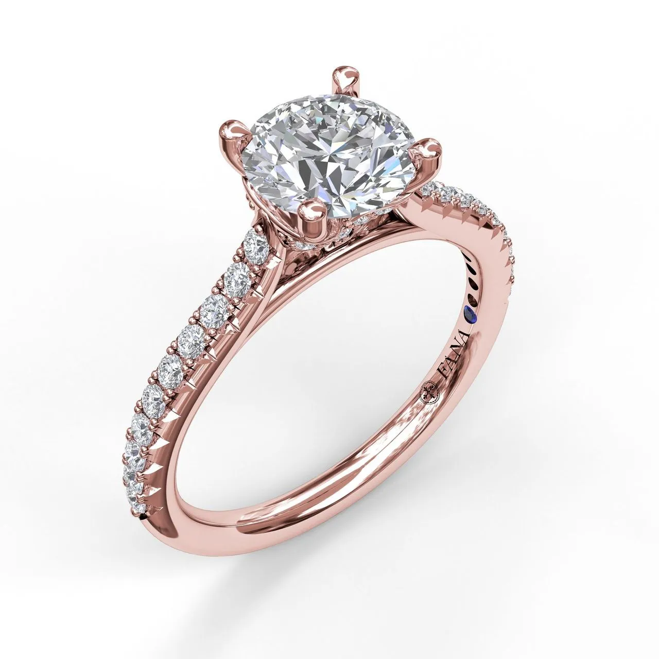 Fana Delicate Classic Engagement Ring with Delicate Side Detail 3818