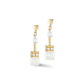 GeoCUBE® Iconic Nature earrings gold white