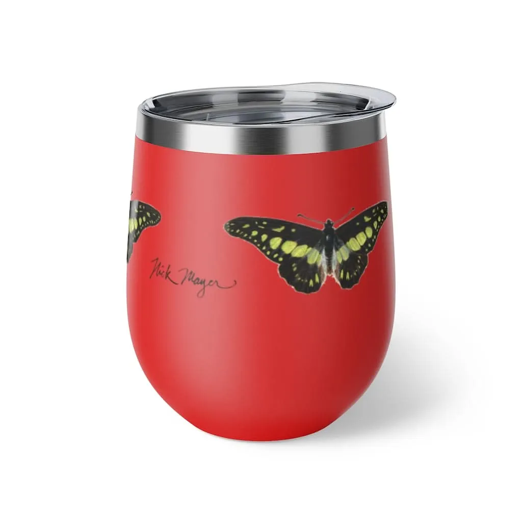 Green Butterfly Copper Wine Tumbler