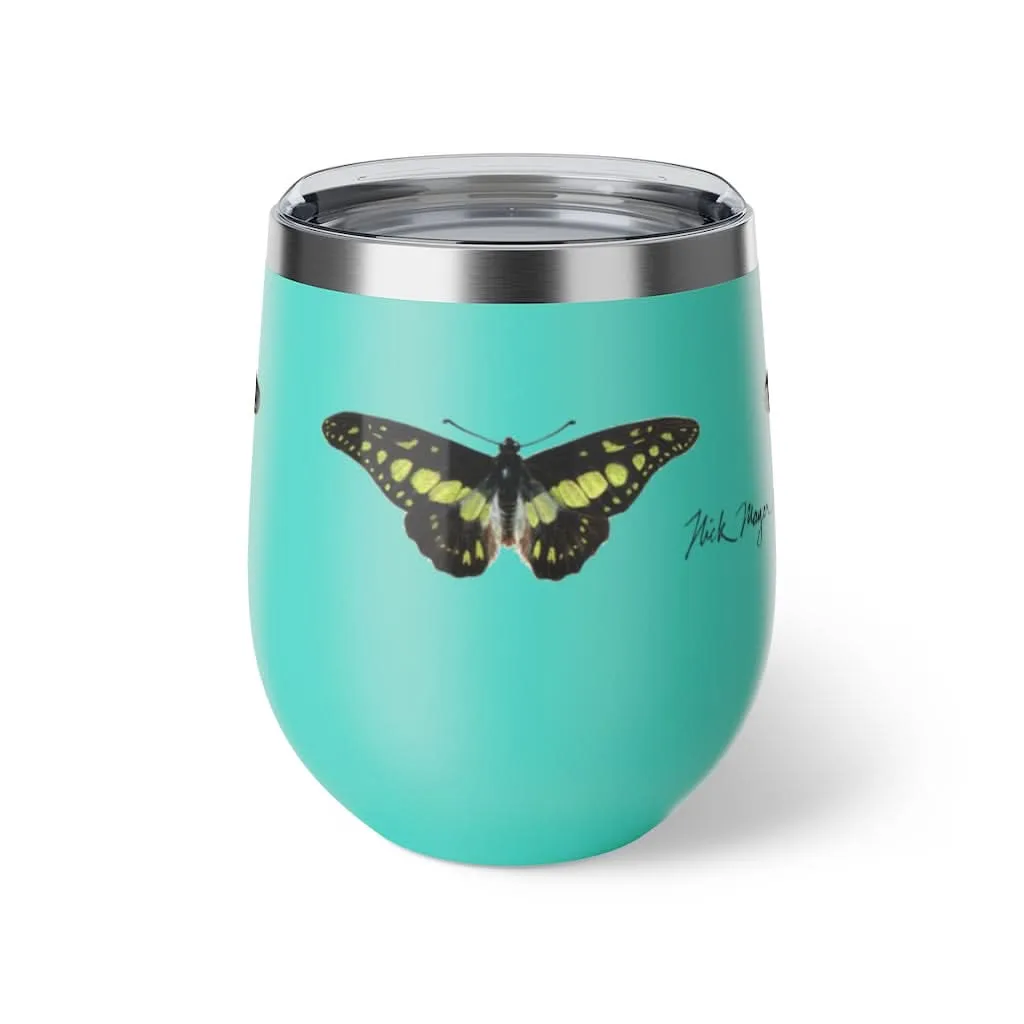 Green Butterfly Copper Wine Tumbler