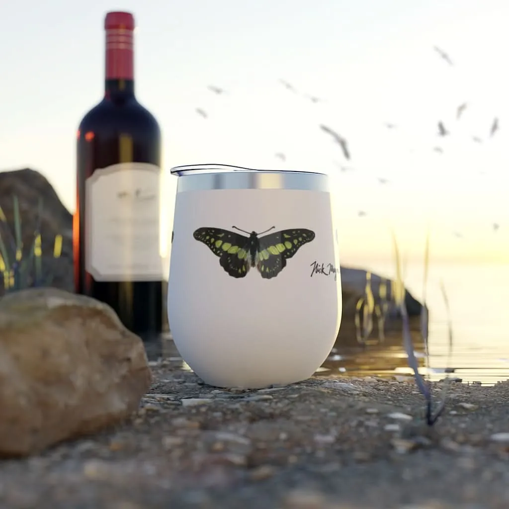 Green Butterfly Copper Wine Tumbler