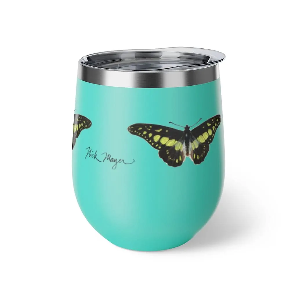 Green Butterfly Copper Wine Tumbler