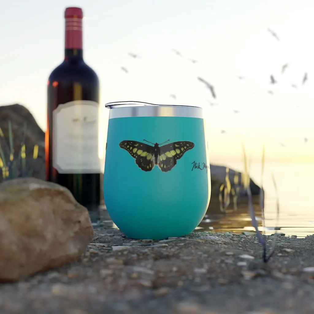 Green Butterfly Copper Wine Tumbler