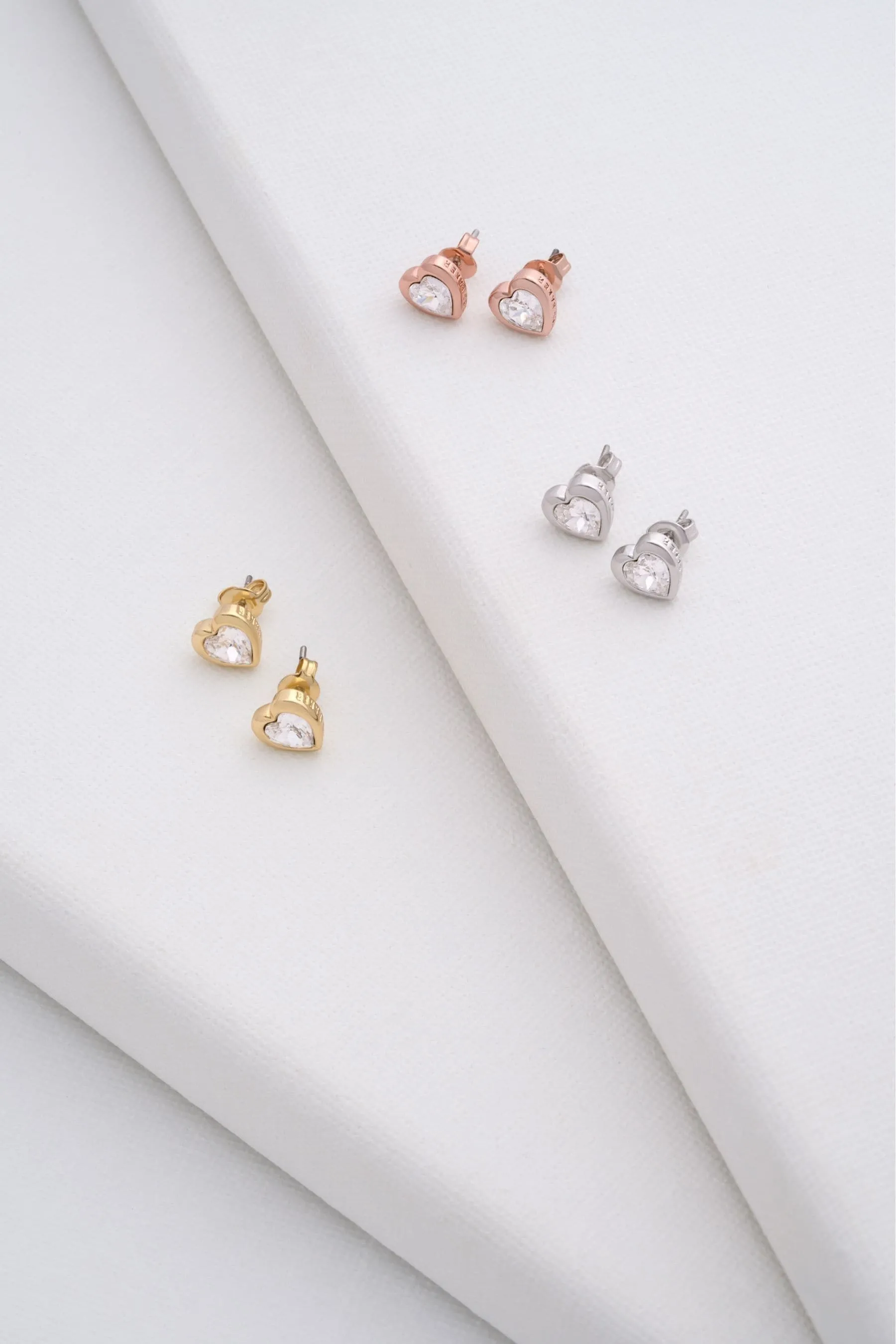 Han Crystal Heart Earring Silver