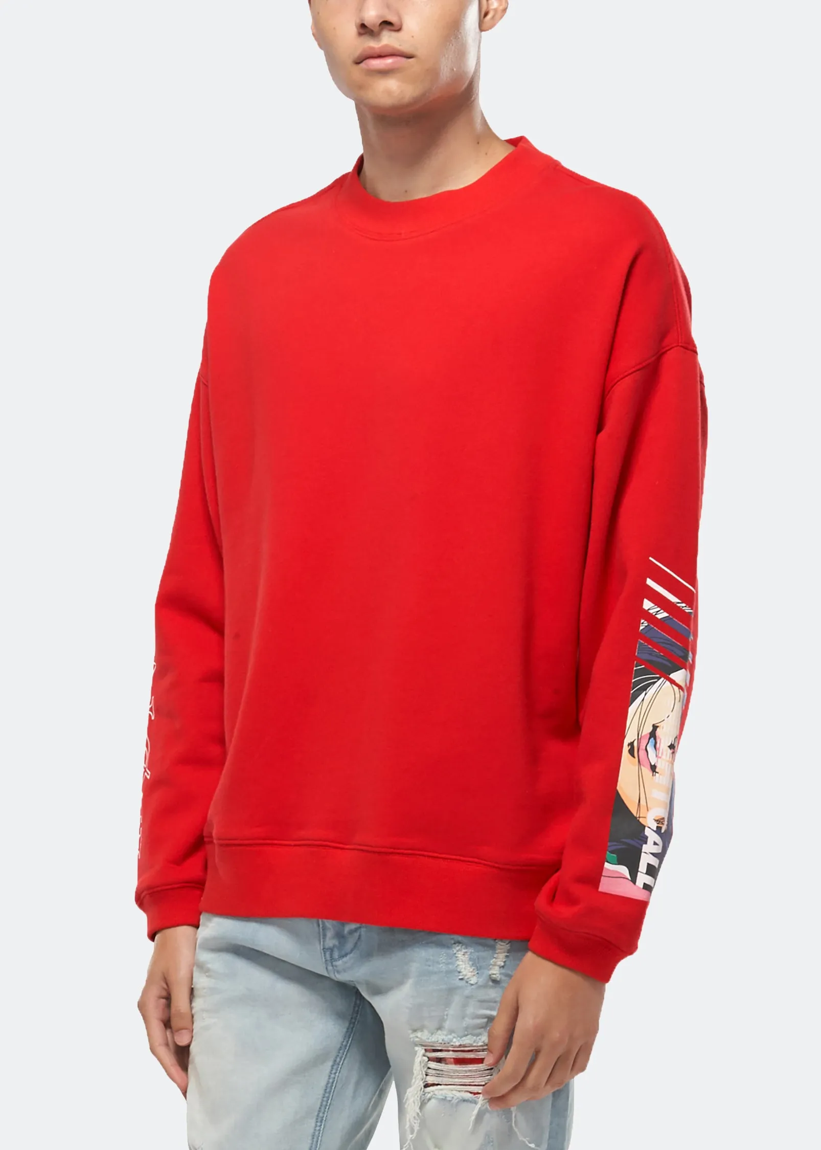 Konus Men's Oversize Sweatshirt in Red