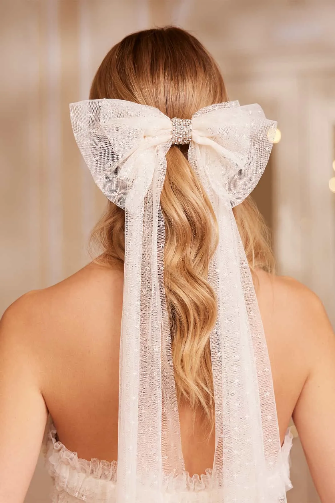 Long Tulle Hair Bow