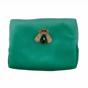 Marine make-up bag & jewelled insect pin