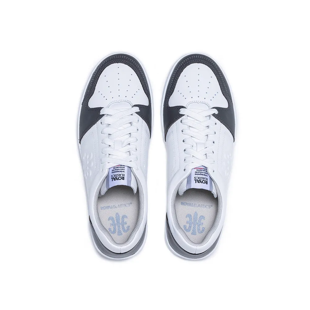 Men's Maker White Gray Logo Leather Sneakers 08221-080