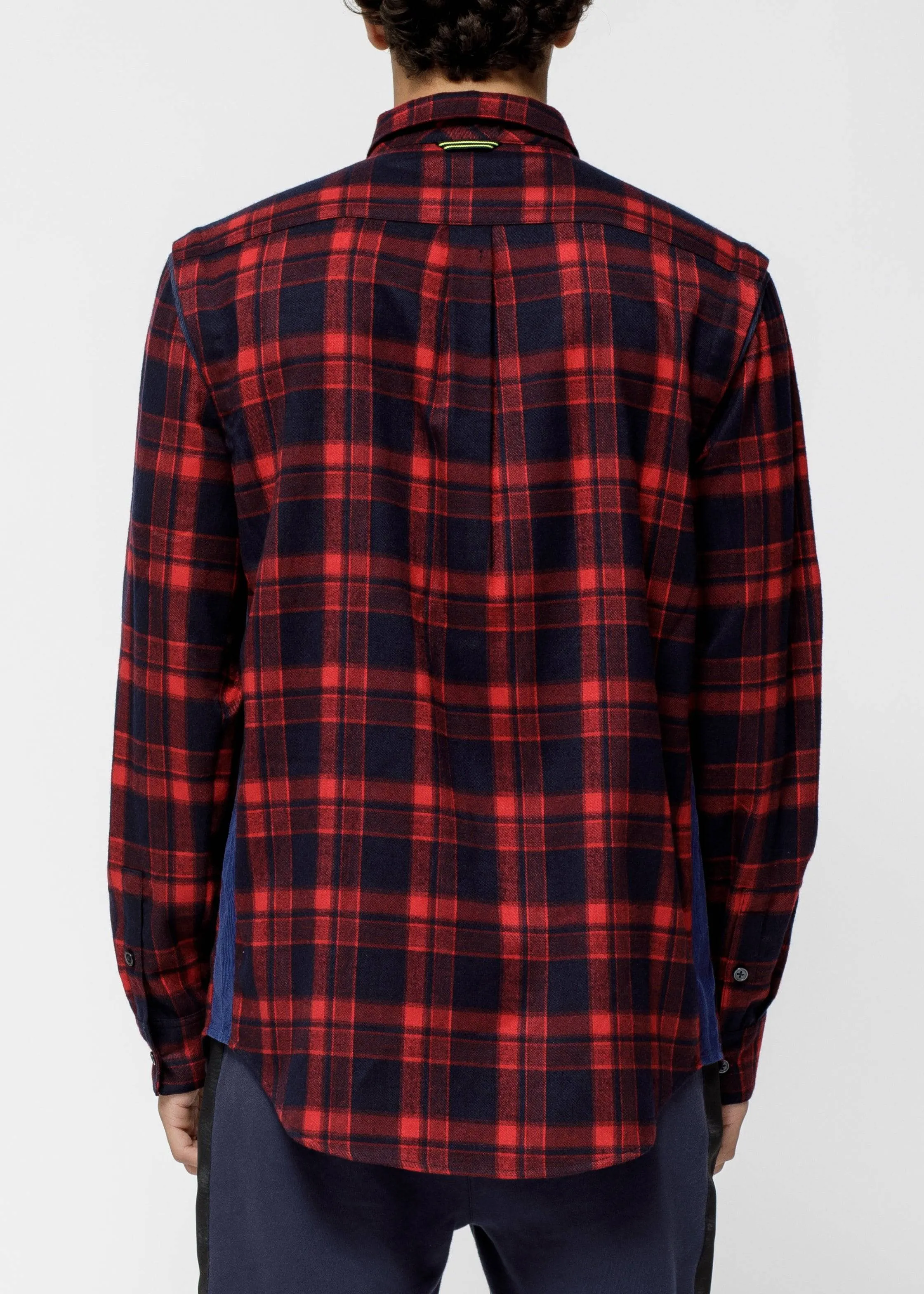 Men's Side Panel Flannel Shirt In Red