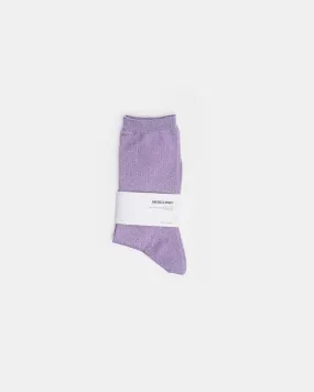 Metallic Rib Crew Socks in Lilac