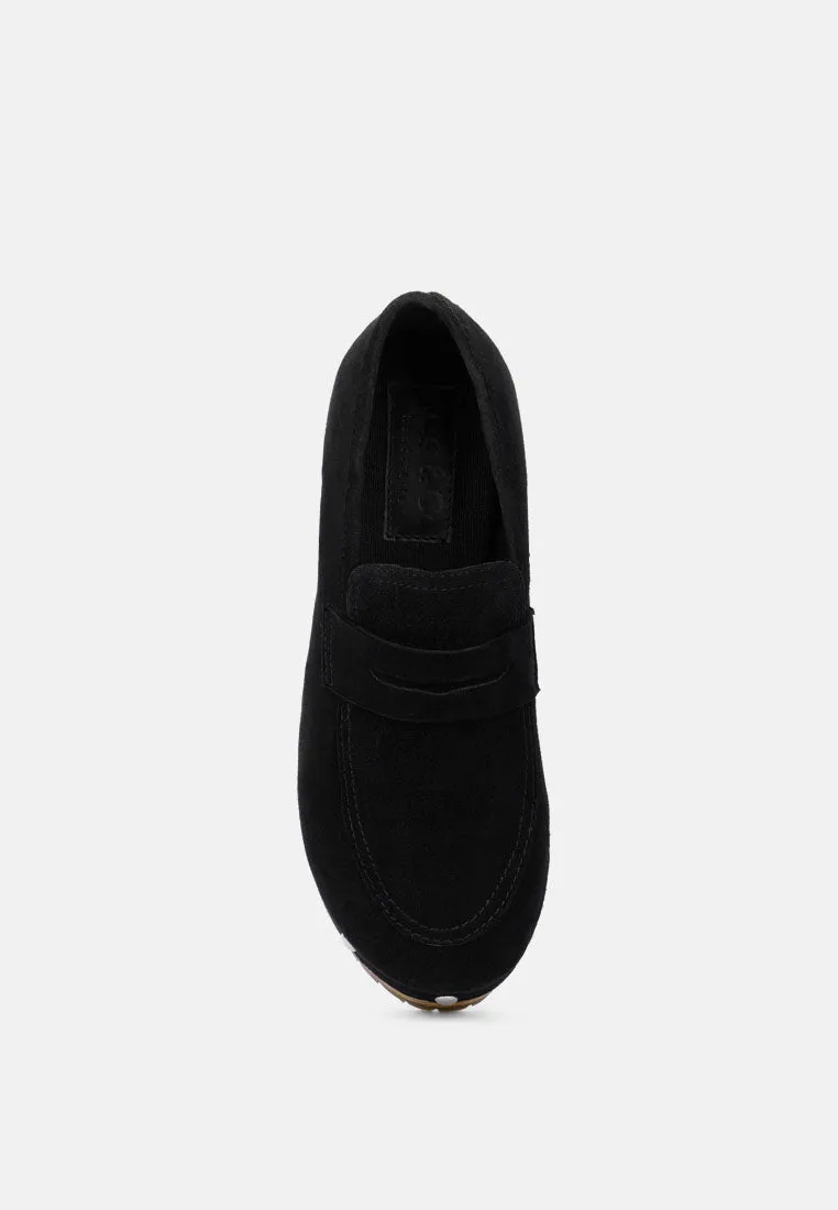 OSAGE Black Clogs Loafers in Fine Suede