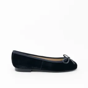 Papanatas Black Velvet Ballet Flat