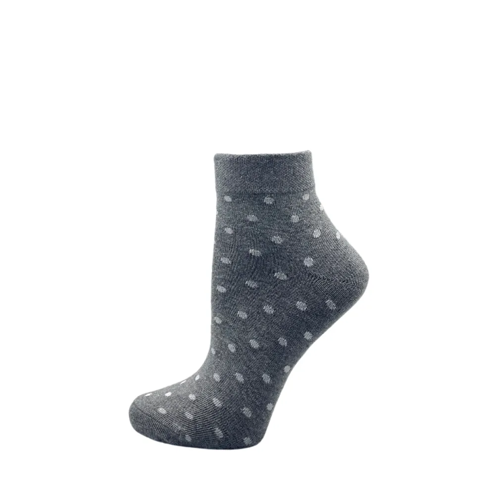 "Dots & Stripes" Cotton Ankle Socks 5PK by Point Zero - Medium