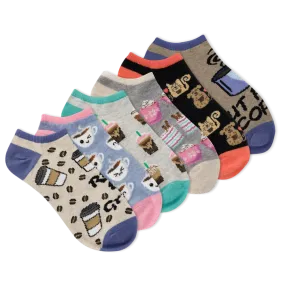 "Rise and Grind" Ankle Socks by K Bell (6pk)-Medium