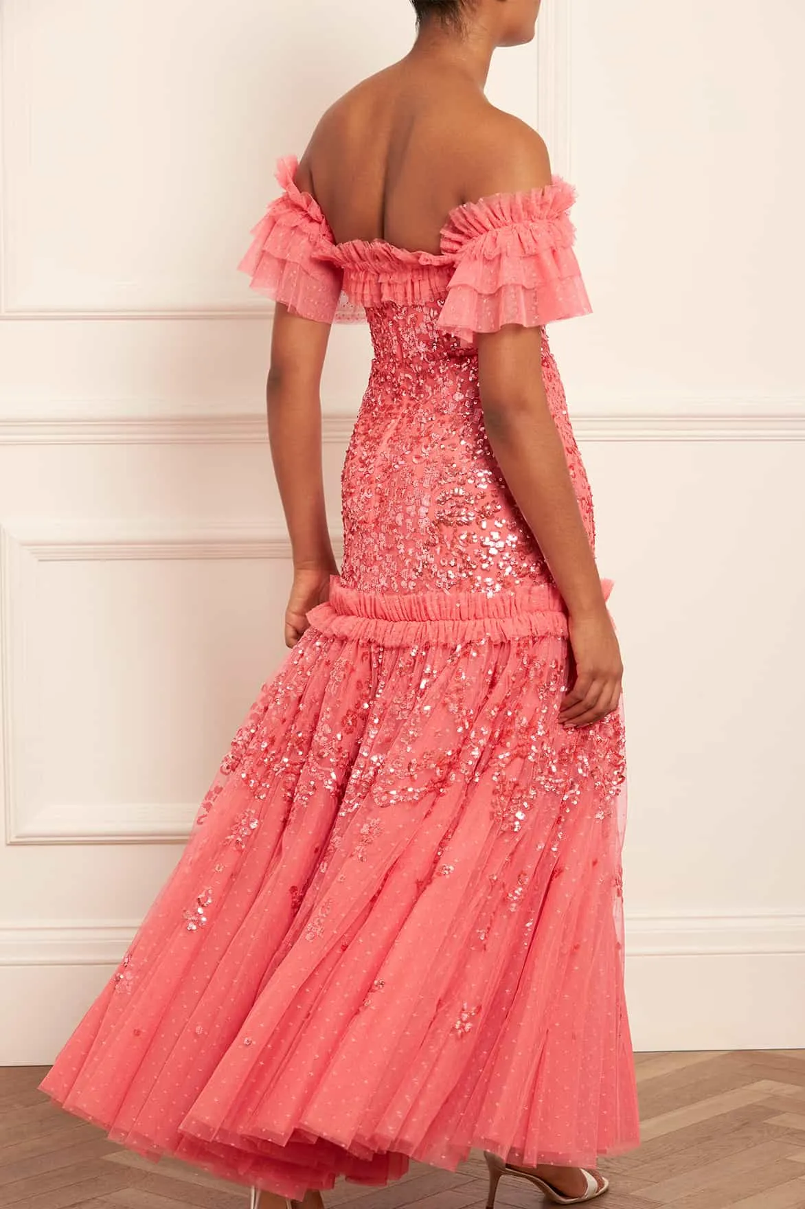 Regal Rose Off-Shoulder Gown