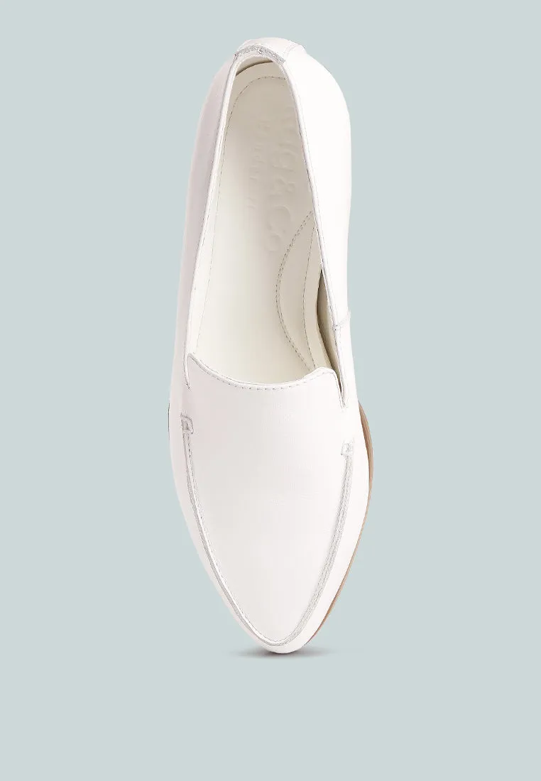 RICHELLI metallic sling detail loafers in White