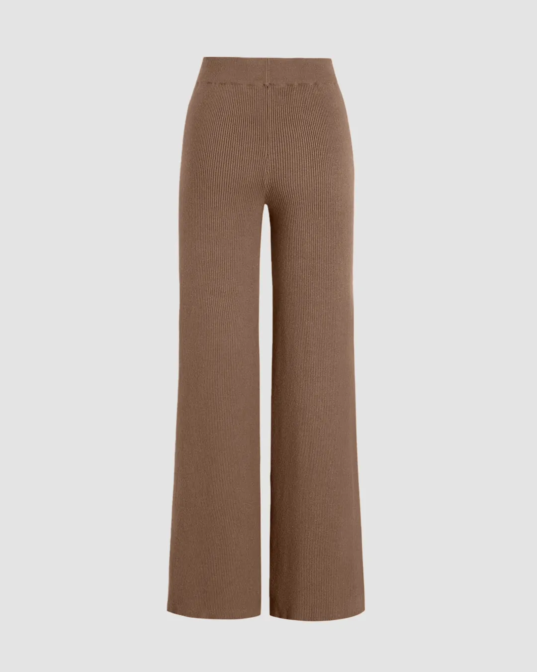 Set Of Two: Summer Trouser In Brown With Long Sleeve Crop Top