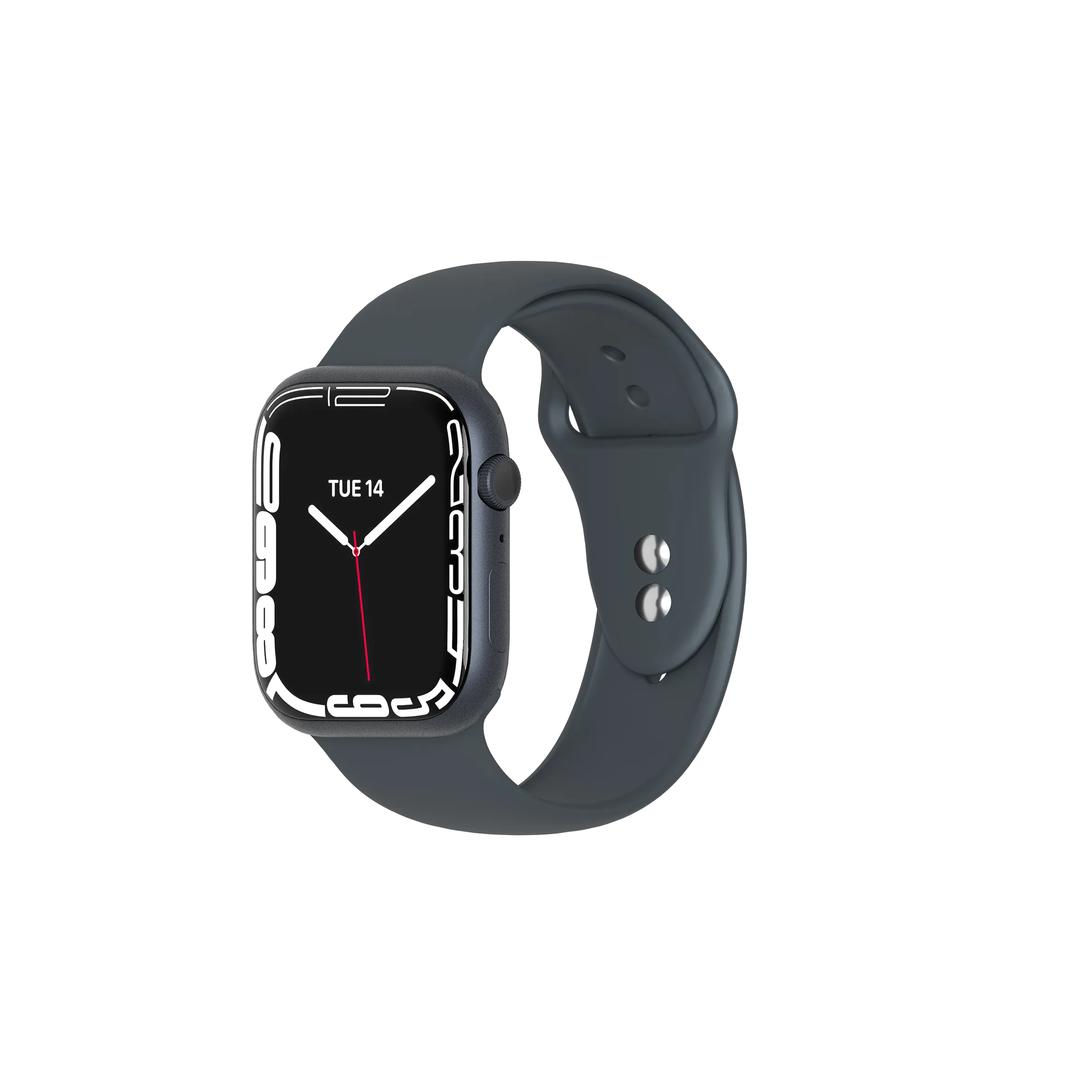 Silicone Band for Apple Watch 3/4/5/6/7/SE 42/44/45mm - Black