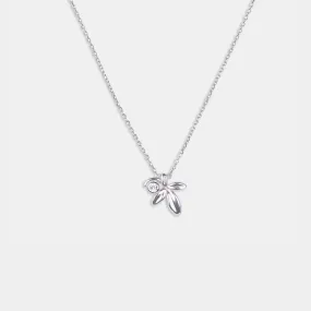 silver Crystal Petal Necklace