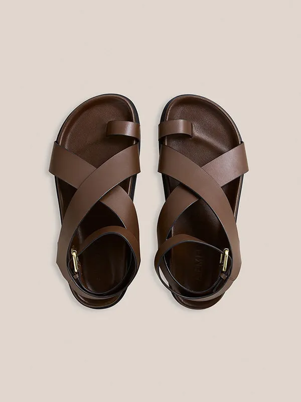 The Jalen Sandal in Walnut