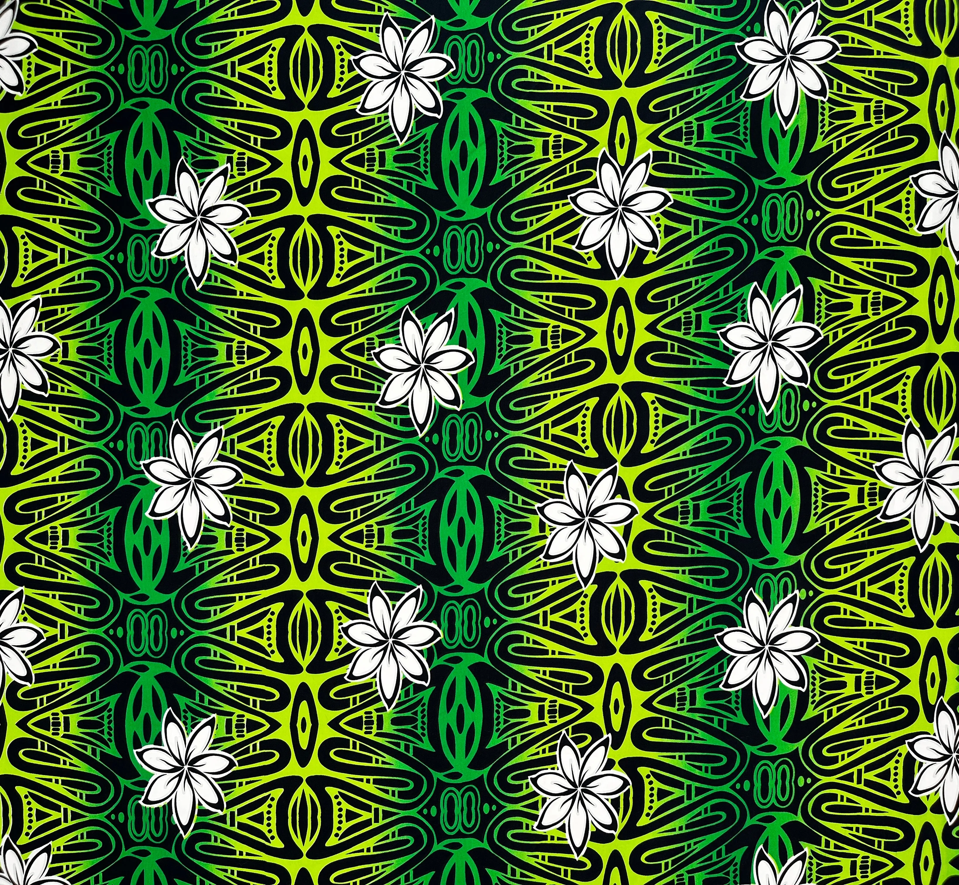 Tiare Polynesian Geometric design Fabric | Cotton