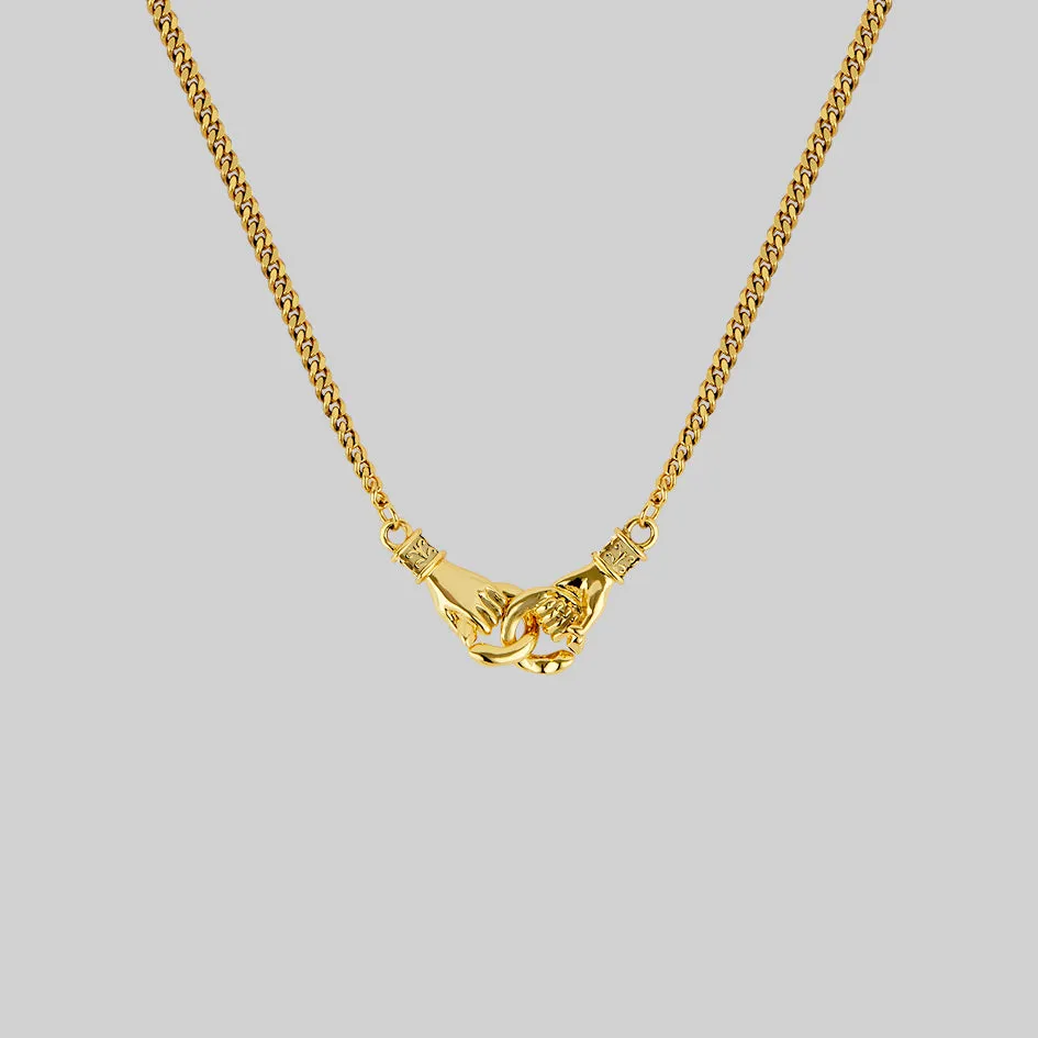 UNITY. Linking Hands Necklace - Gold