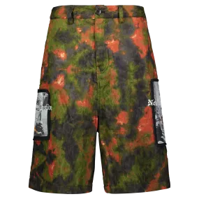 UP IN FLAMES SHORTS GREEN/ORANGE JACQUARD