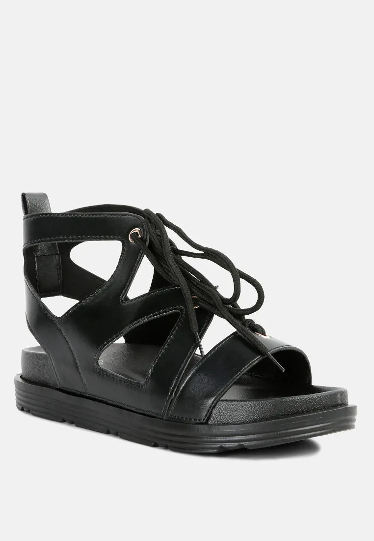 Voopret Tie-Up Flat Sandals By Ruw