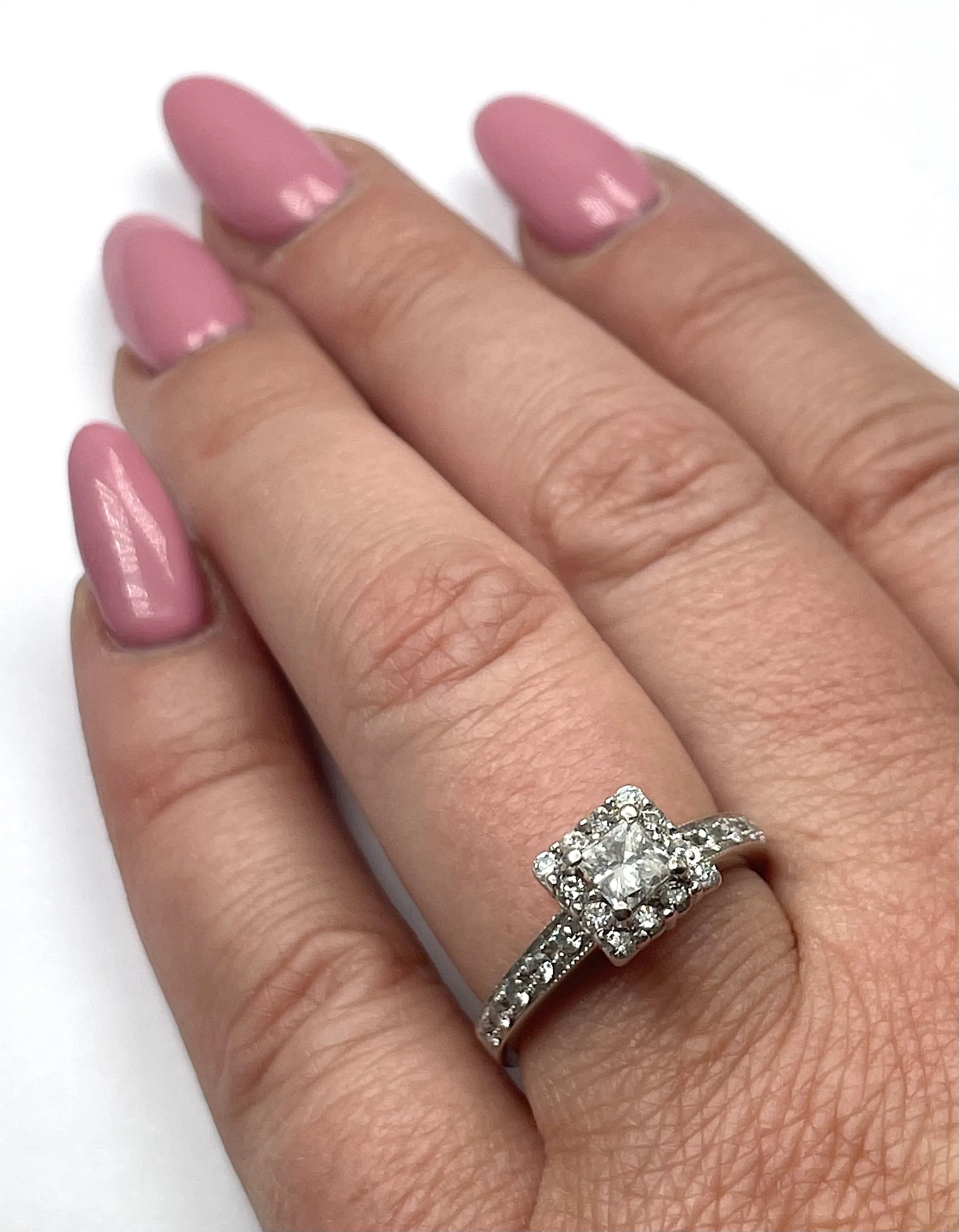 White Gold Diamond Halo Ring