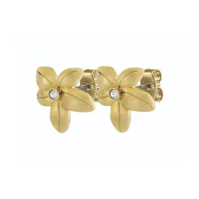 YANN SHINY GOLD CRYSTAL EARRINGS